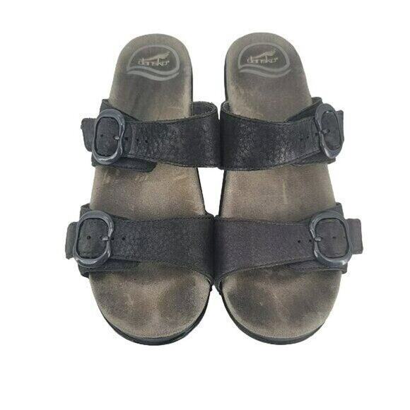 Dansko Sophia Sandals Grain Leather Black Size 10 Comfort Shoes Work Vacation 36 - Picture 9 of 9